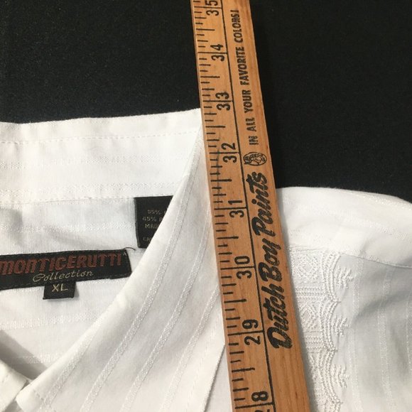 80's MEN'S WESTERN MONTICERUTTI EMBROIDERED hippie textured stitching white hip - Picture 7 of 8